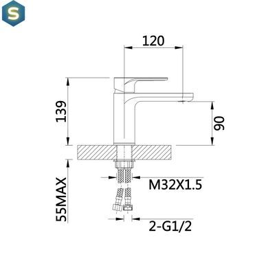Змішувач для умивальника Qtap Jay QTJAY270CRW45551 Chrome/White, Білий