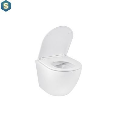Комплект 4 в 1: Инсталляция Grohe Rapid SL 3 в 1 38772001 + Унитаз безободочный Kroner Harz WHI493736 RIMLESS с сиденьем Slim Duroplast / Soft-close / Quick relase KH493736WHIR