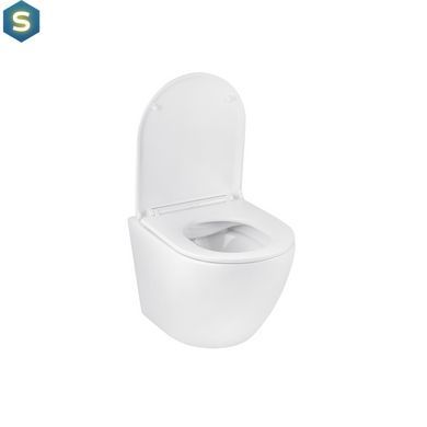 Комплект 4 в 1: Инсталляция Grohe Rapid SL 3 в 1 38772001 + Унитаз безободочный Kroner Harz WHI493736 RIMLESS с сиденьем Slim Duroplast / Soft-close / Quick relase KH493736WHIR