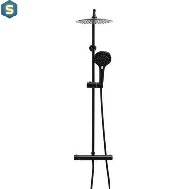 Душевая система Yoka Bergen 25 Black с термостатом BP.BERGEN-THERM-25-BLK, Черный матовый