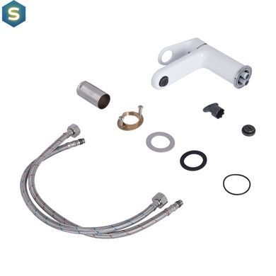 Змішувач для умивальника Qtap Jay QTJAY270CRW45551 Chrome/White, Білий
