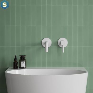Смеситель для умывальника скрытого монтажа Omnires Y white matt Y1215HLWM, Белый матовый