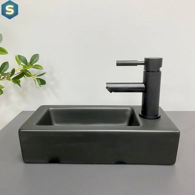 Умывальник VBI Komo L black matt накладной подвесной VBI-015615, Черный матовый