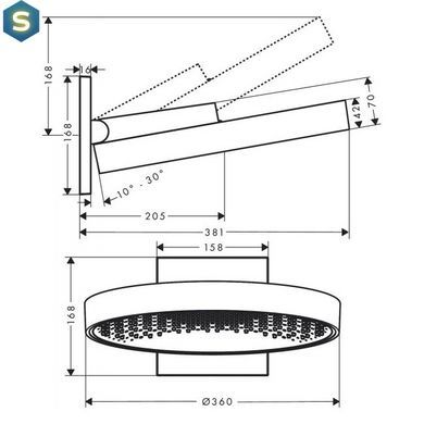 Верхний душ Hansgrohe Rainfinity 360 1jet 26230000