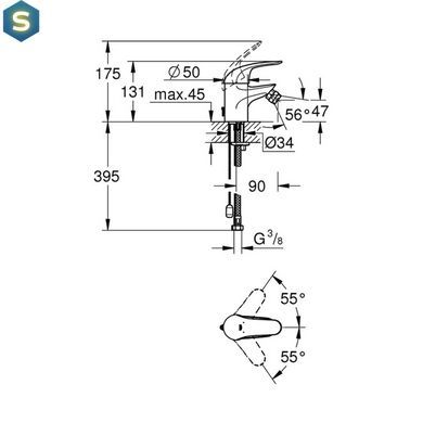 Змішувач для біде Grohe Euroeco 32882000, Хром