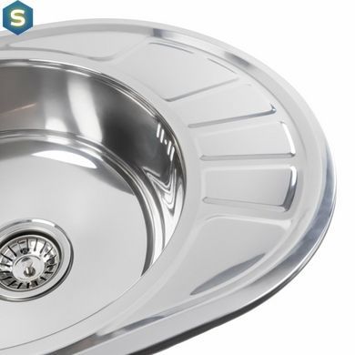 Кухонна мийка з нержавіючої сталі Platinum поліровка 5745 (0,8/180 мм), R, Polish