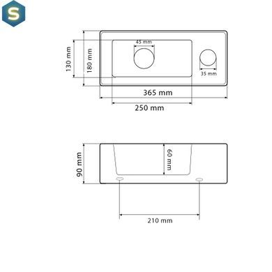 Умывальник VBI Komo L black matt накладной подвесной VBI-015615, Черный матовый
