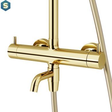 Душевая система Corsan Lugo gold с изливом CMN01MGLW, Золотой