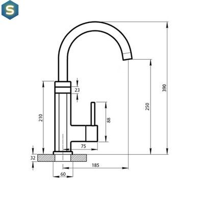 Кран для кухні проточний Lidz (CRW) 95 00 059