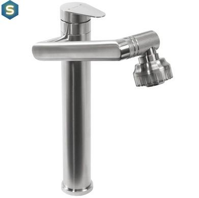 Смеситель для умывальника Rea Paco nikiel brushed высокий REA-B0537, Зеленый матовый