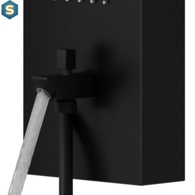 Душова панель Corsan Alto black LED з виливом та термостатом A017TBLLEDW, Черный матовый