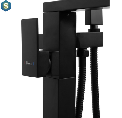 Смеситель для ванны Rea Tery black напольный REA-B5304, Черный матовый