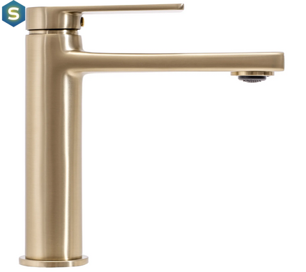 Смеситель для умывальника Rea Verso низкий brushed gold REA-B6555, Золотой