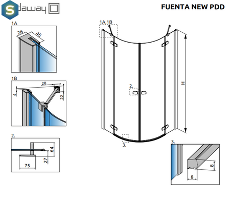 Душевая кабина Radaway Fuenta New PDD 90Lx100Rx200 384001-01-01L+384003-01-01R