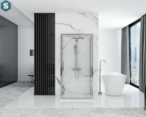 Душевая кабина Rea Rapid Swing 100x90 chrome пристенная REA-KPL-09122, Хром, Универсальная, прозрачный, хром