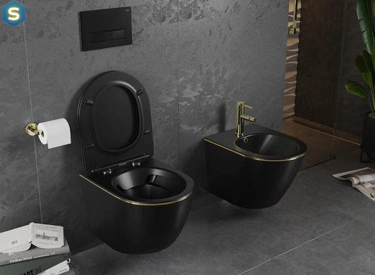 Подвесной унитаз Mexen Lena Black Matt MEX-30224075, Черный матовый