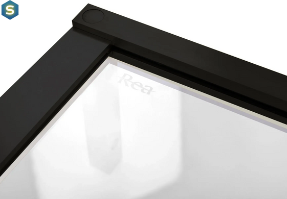 Душевая дверь Rea Hugo 120 распашная black REA-K6606+REA-K6604, прозрачный, черный матовый