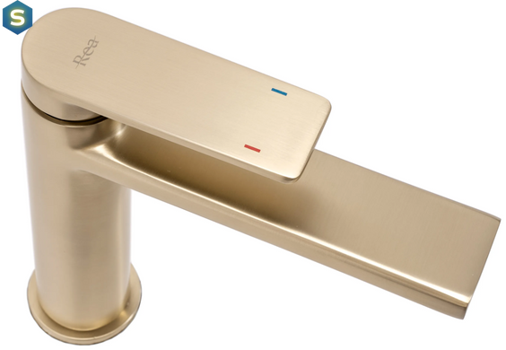 Смеситель для умывальника Rea Verso низкий brushed gold REA-B6555, Золотой