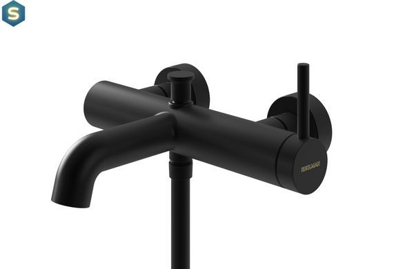 Змішувач для ванни Kohlman Axel black настінний KPL-QW110AB, Черный матовый
