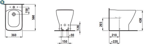 Биде напольное Laufen Palace H8327010003021, Белый