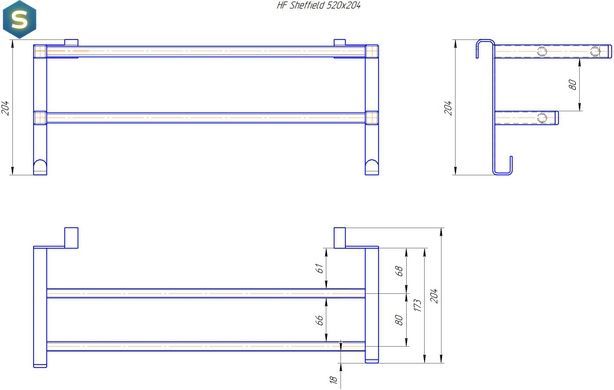 Полиця для рушникосушарки HF Sheffield 520x204 3.0.1100.13.WM, Белый матовый