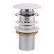 Донный клапан для раковины Qtap F0081 70х70х120 White с переливом, Белый