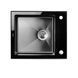 Кухонна мийка Platinum Handmade PVD Black Glass 600x510x200 мм, Чорний/золото