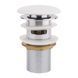 Донный клапан для раковины Qtap F0081 70х70х120 White с переливом, Белый
