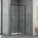 Душові двері Dusel EF185B Black Matt 140x190, прозорий, чорний матовий