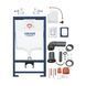 Комплект 4 в 1: Инсталляция Grohe Rapid SL 3 в 1 38772001 + Унитаз безободочный Kroner Harz WHI493736 RIMLESS с сиденьем Slim Duroplast / Soft-close / Quick relase KH493736WHIR