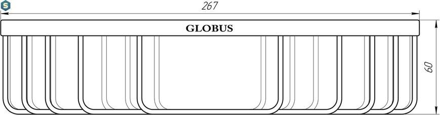 Полиця одинарна кутова Globus Lux SS 8499, Хром матовий