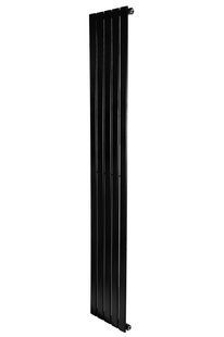 Вертикальный дизайнерский радиатор отопления Arttidesign Livorno 5/1800/340/50 чёрный матовий, Черный матовый