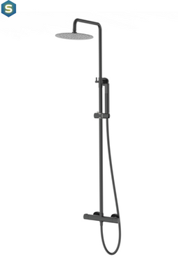 Душевая система Corsan Lugo black с термостатом CMN01TBL, Черный матовый