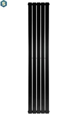 Вертикальный дизайнерский радиатор отопления Arttidesign Livorno 5/1800/340/50 чёрный матовий, Черный матовый