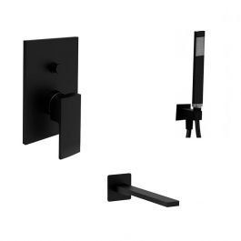 Душова система для ванни з виливом для ванни Paffoni 205 мм Shower black matt KITEL015NO/M205, Черный матовый