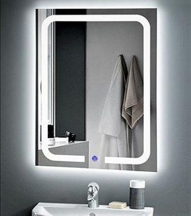 Дзеркало Dusel LED DE-M3001 80x65 см Сенсорне включення + підігрів + годинник / темп, Білий