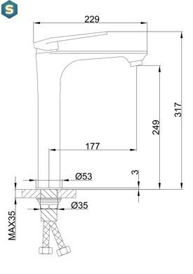 Смеситель для умывальника Frap F1052-54 высокий, белый/хром, Хром