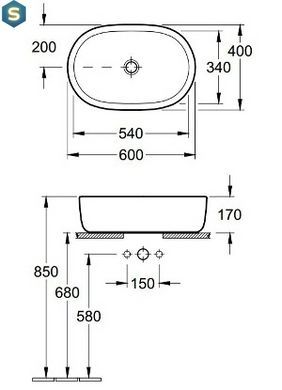 Умивальник Villeroy&Boch Architectura 60x40 41266001, Білий