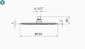 Верхній душ GRB Hydro Black 00080042, Чорний/золото