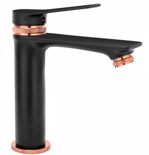 Смеситель для умывальника Rea Viral низкий black rose gold REA-B2025, Черный/золото