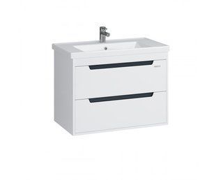 Тумба подвесная Sanwerk "Грета Air" 80 белая с умывальником "New Line" (MV0000887), Белый