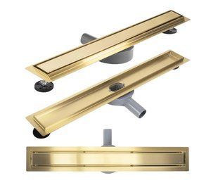 Трап для душа Rea Neox 60 Pro brushed gold 2в1 REA-G2701