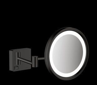 Косметическое зеркало Hansgrohe AddStoris для бритья с подсветкой LED matt black 41790670, Черный матовый