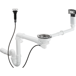 Сифон із переливом для мийки із сталі Hansgrohe D14-11 Automatic на одну чашу Stainless Steel 43931800