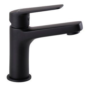 Смеситель для умывальника Topaz Capri TCA-15207-H44-BL картридж D25, H=140, шланги 45см, Черный матовый