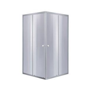 Душова кабіна Lidz Wawel SC80x80.SAT.LOW.GR, скло тоноване 4 мм без піддона, Хром матовий, Універсальна, тонованний