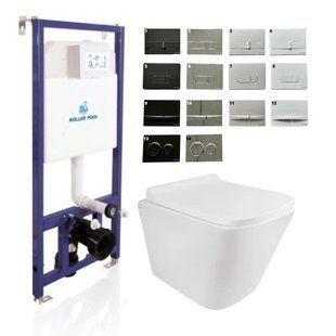 Комплект 5в1: інсталяція Koller pool + безобідковий унітаз Tern soft close + клавіша на вибір