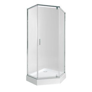 Набор: Qtap душевая кабина Scorpio CRM10995-AC6 Clear 2120x900x900 мм + поддон Diamond 309912 90x90x12 см с сифоном, Хром, Универсальная, прозрачный