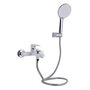 Смеситель для ванны Qtap Jay (c душевым гарнитуром) QTJAY259CRW45553 Chrome/White, Белый