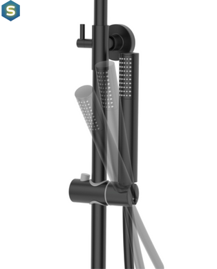 Душевая система Corsan Lugo black с термостатом CMN01TBL, Черный матовый